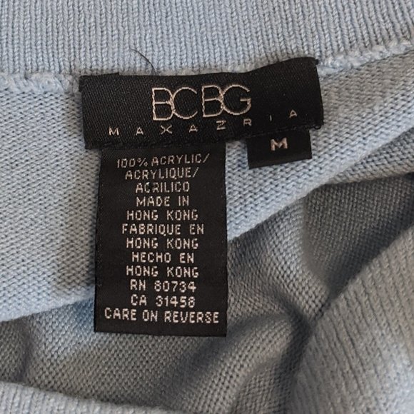 BCBG MaxAzria Sweater Lightweight Blue 3/4 Sleeve - Picture 6 of 6